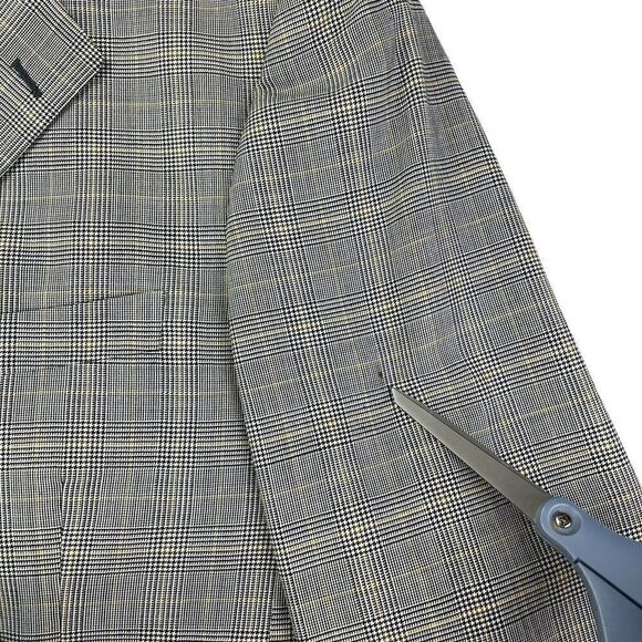 Lardini Men's Wool Gray Plaid Blazer Super 120's Sport Coat US 46L Italy - Picture 8 of 16